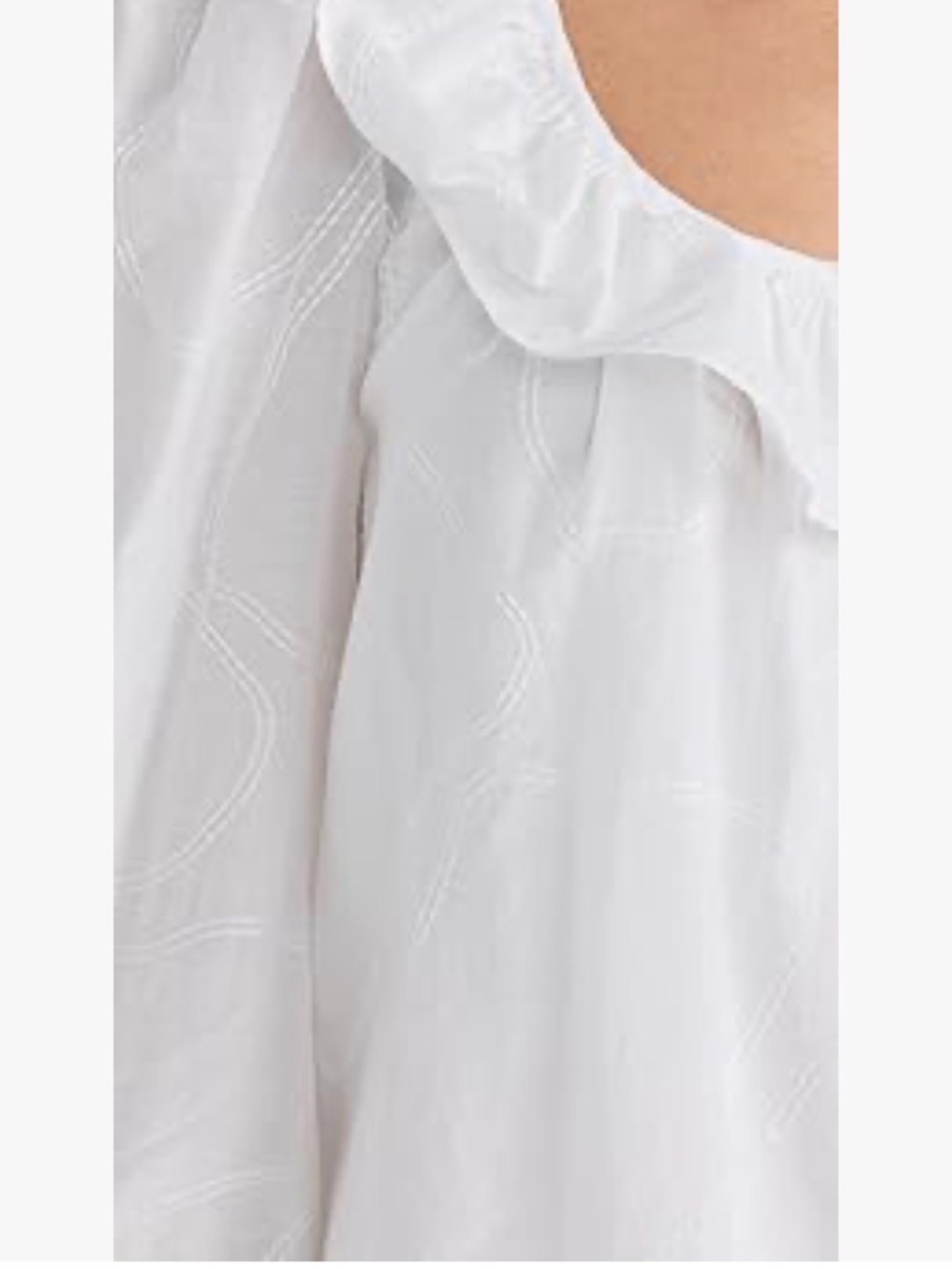 AYR Frill Seeker White Ruffle Scoop-Neck Blouse size L - Picture 4 of 8